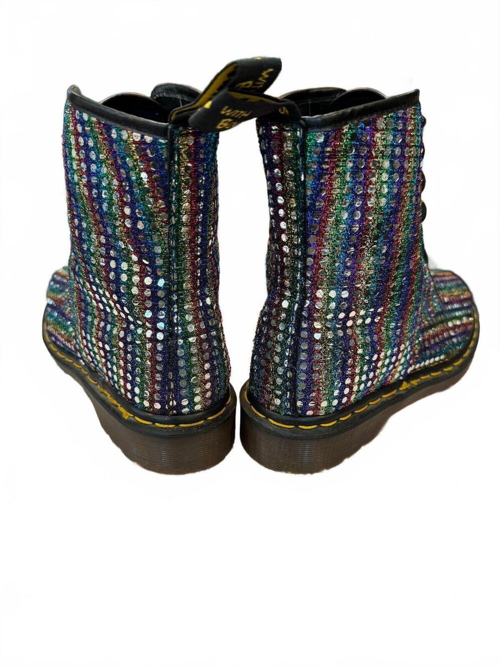 Vintage Dr. Martens Rare MIE Rainbow Sequin 1460 Boots - Picture 7 of 11